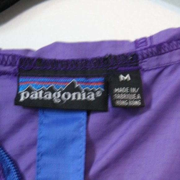 Vintage 90's Patagonia Hooded Pullover Windbreaker Jacket Purple Blue M H12795 - Picture 5 of 13